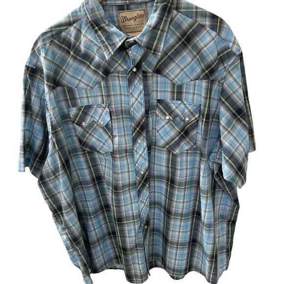 Wrangler Pearl Snap Shirt  size 3XL Men’s Short Sleeve Western Cotton Ranch Wear - Picture 1 of 5